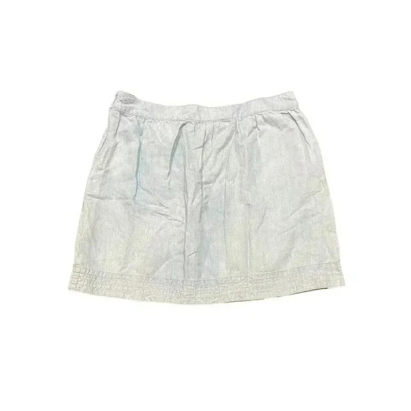Ann Taylor LOFT Linen Denim Blend‎ Skirt Womens Size 10 Petite Blue Casual NWT - Picture 2 of 8